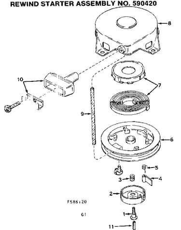Rewind starter assm no. 590420