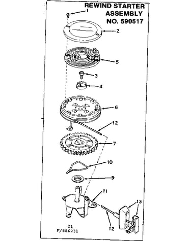 Rewind starter assembly