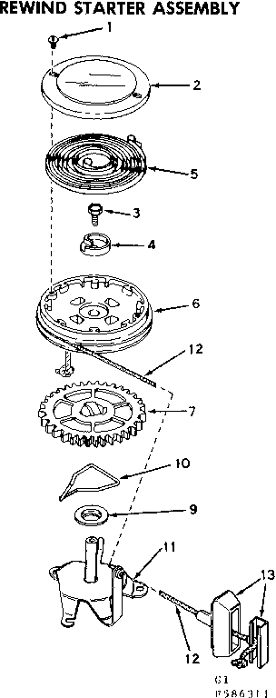 Rewind starter assembly