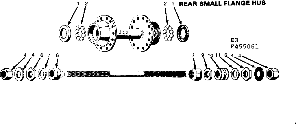 Rear small flange hub