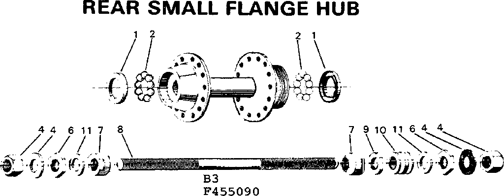 Rear small flange hub