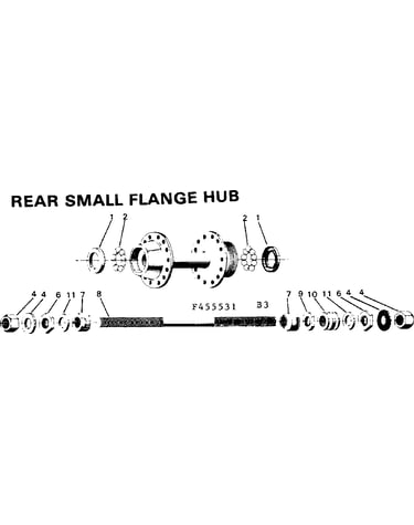 Rear small flange hub