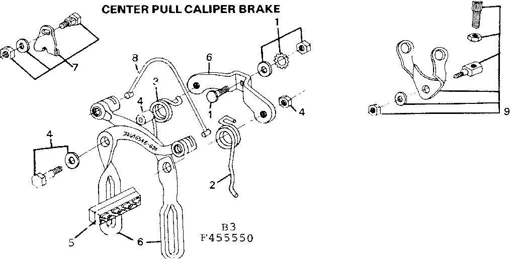 Center pull caliper brake