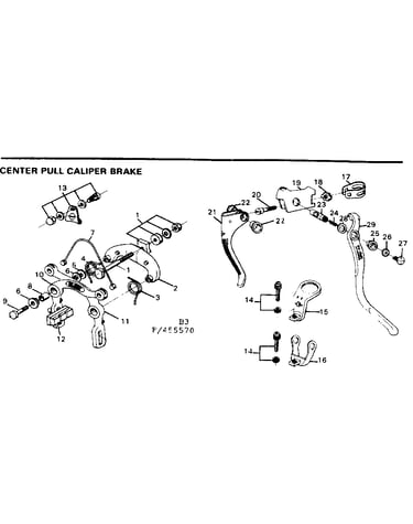 Center pull caliper brake