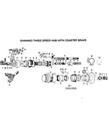 Shimano three speed hub with coaster brake