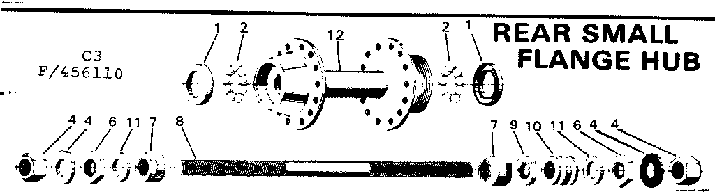 Rear small flange hub