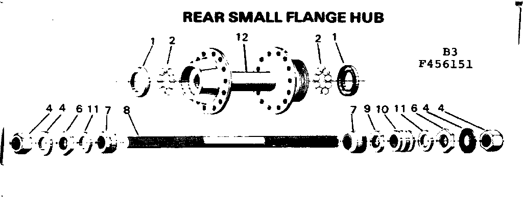 Rear small flange hub