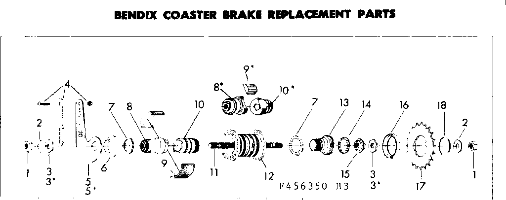 Bendix coaster brake replacement parts