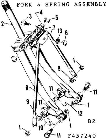 Fork & spring assy