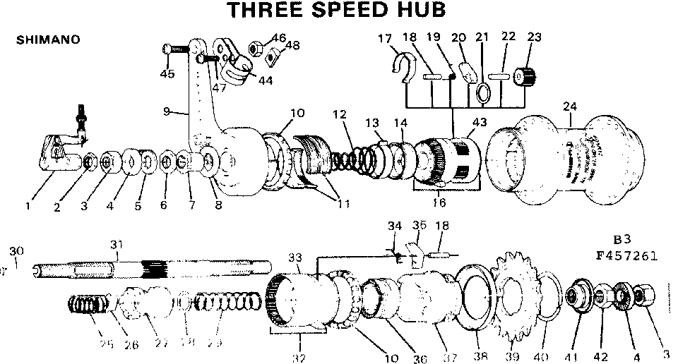 THREE SPEED HUB