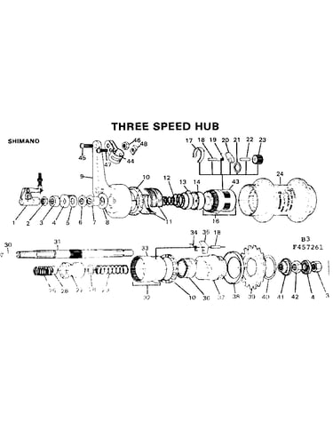 Three speed hub