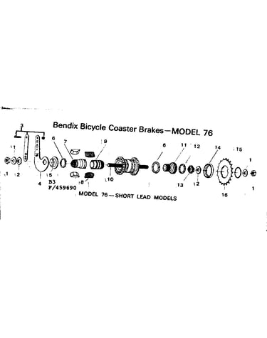 Bendix bicycle coaster brakes-model 76