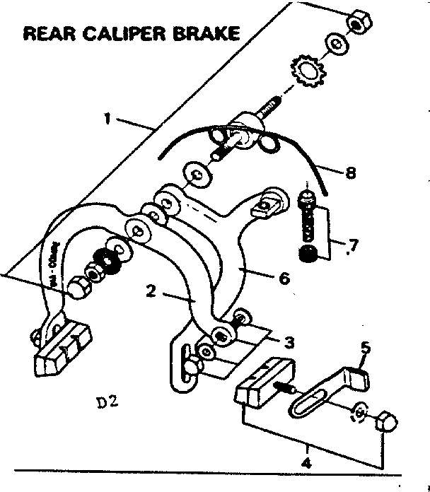 Rear caliper brake