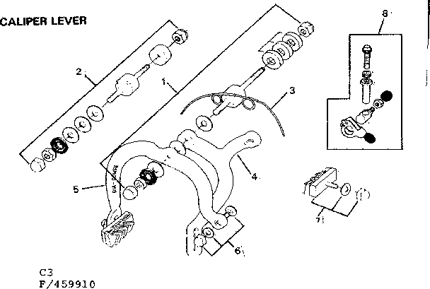 Caliper lever