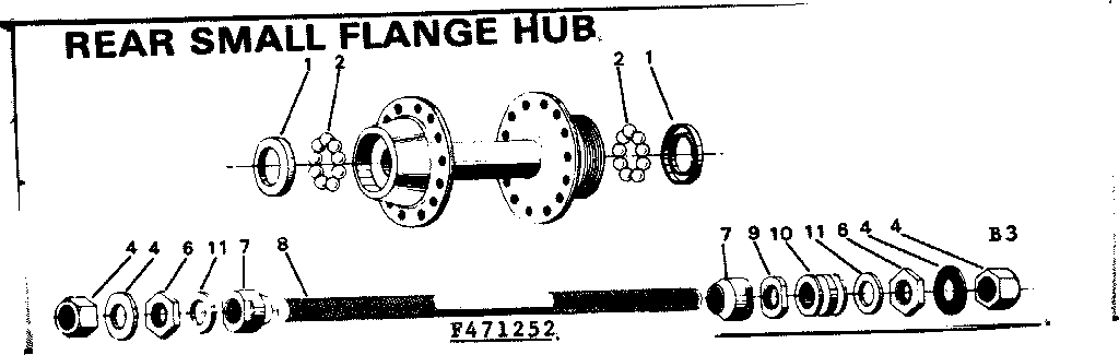 Rear small flange hub