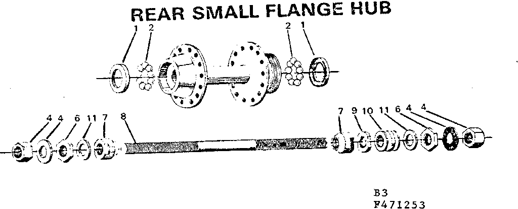 Rear small flange hub