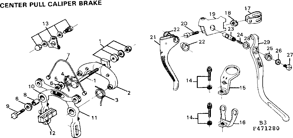 CENTER PULL CALIPER BRAKE