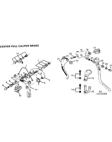 Center pull caliper brake