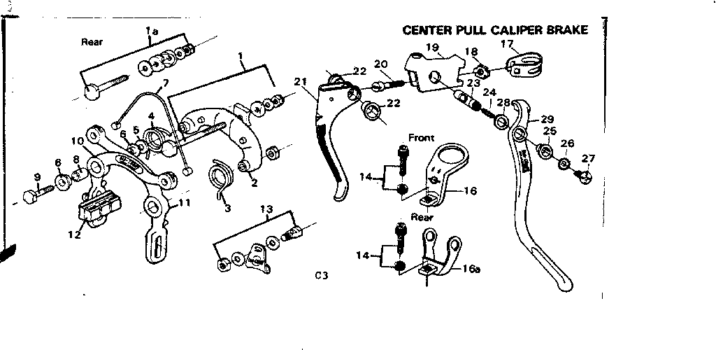 Center pull caliper brake