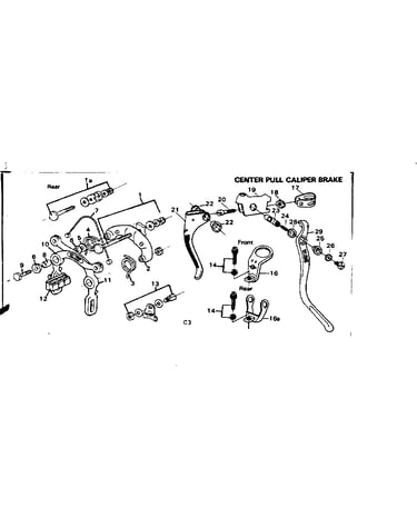 Center pull caliper brake
