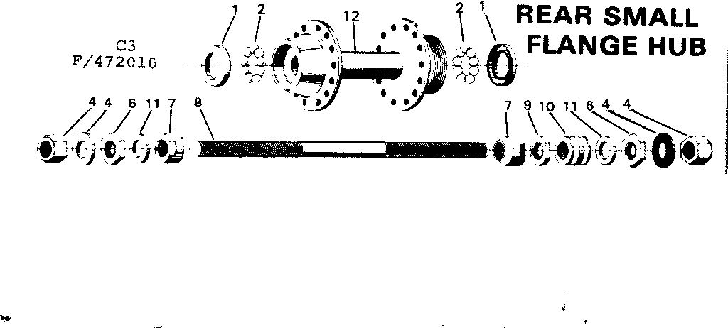 Rear small flange hub