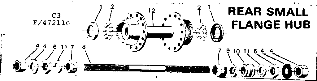 Rear small flange hub