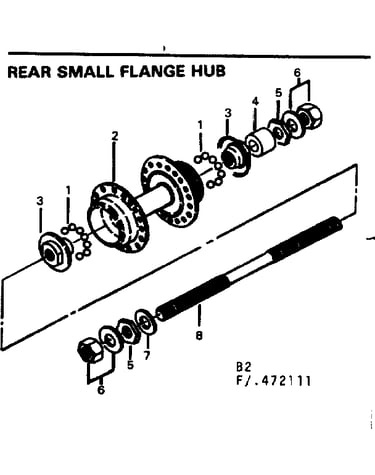 Rear small flange hub