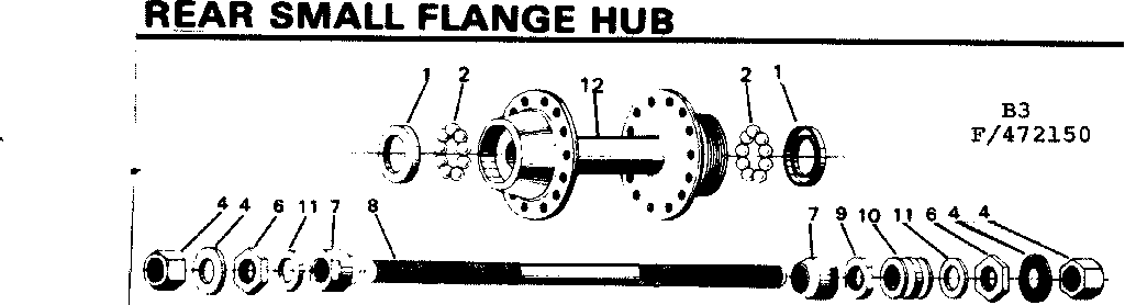 Rear small flange hub