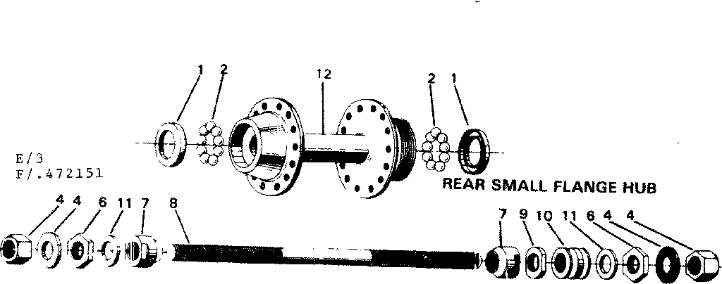Rear small flange hub