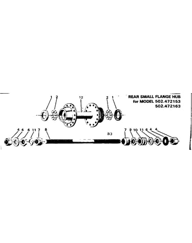 Rear small flange hub