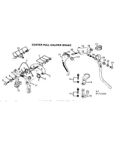 Center pull caliper brake