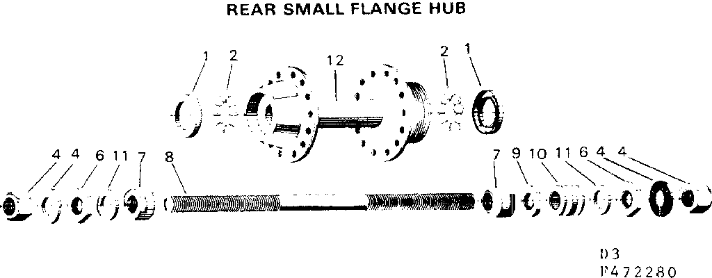 Rear small flange hub