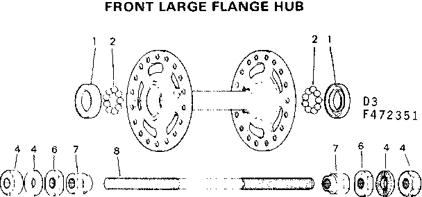 Front large flange hub