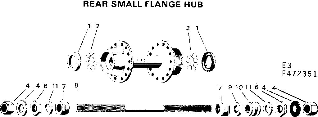 Rear small flange hub