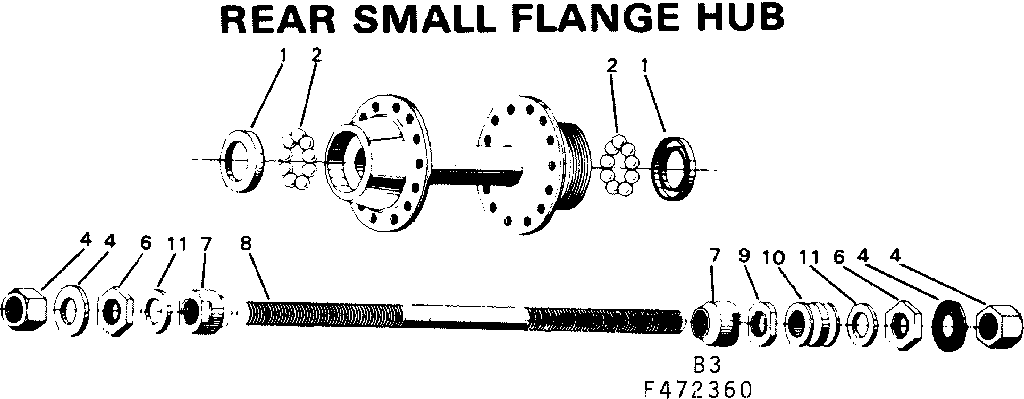 Rear small flange hub