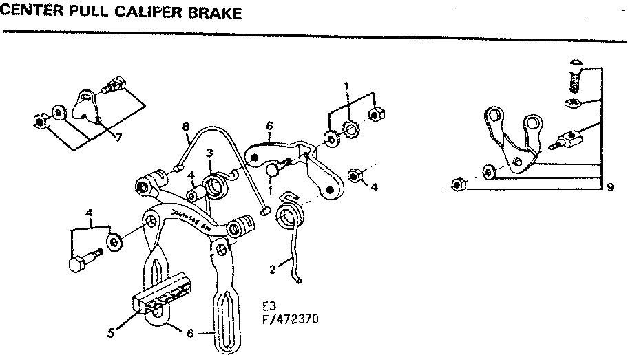 Center pull caliper brake