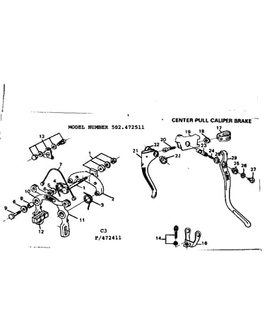 Center pull caliper brake