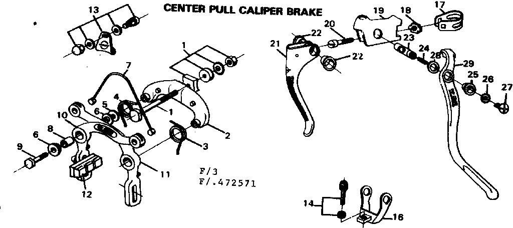 Center pull caliper brake