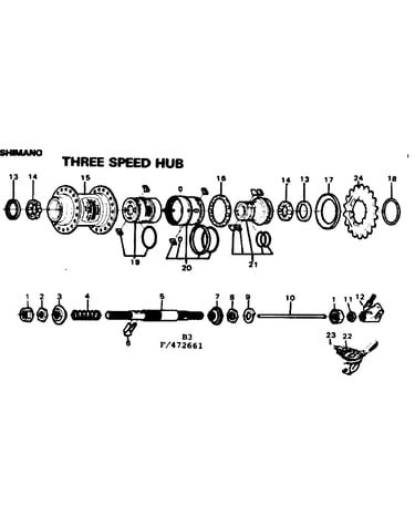 Three speed hub