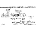 Sears 502472994 shimano three speed hub w/coaster brake diagram