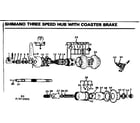 Sears 502472895 shimano three speed hub with coaster brake diagram