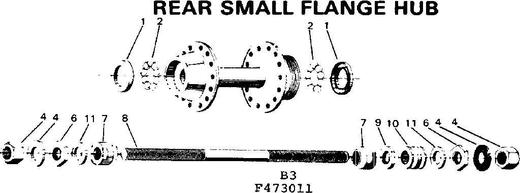Rear small flange hub