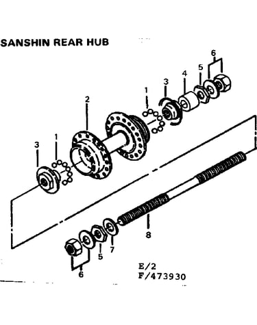 Sanshin rear hub
