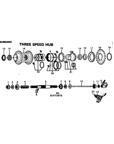 Three speed hub