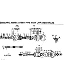 Shimano three speed hub with coaster brake