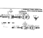 Sears 502474021 shimano three speed hub with coaster brake diagram
