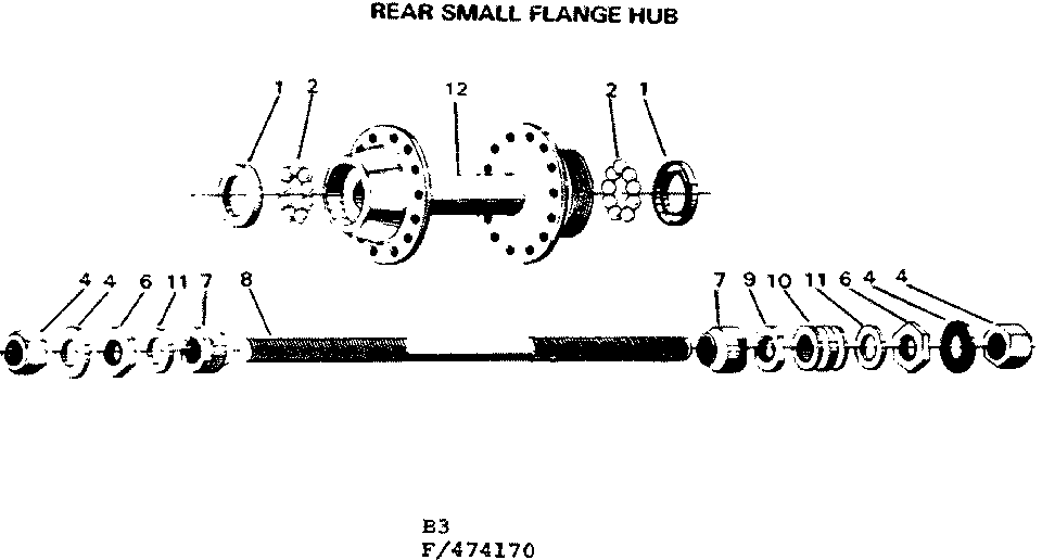 Rear small flange hub