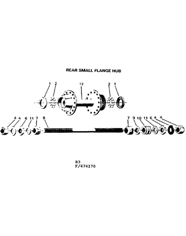 Rear small flange hub