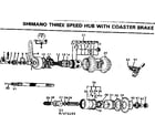 Sears 502474190 shimano three speed hub with coaster brake diagram