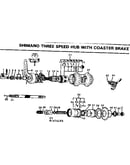 Shimano three speed hub with coaster brake